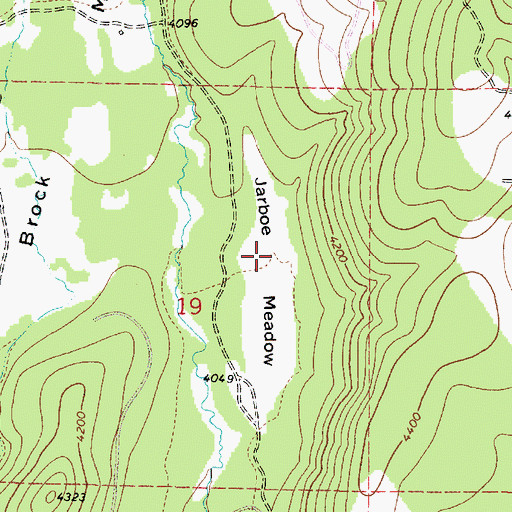 Topographic Map of Jarboe Meadow, OR