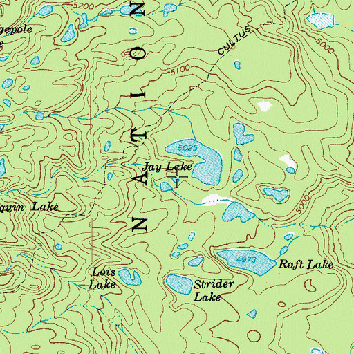 Topographic Map of Jay Lake, OR