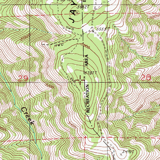 Topographic Map of Jaynes Ridge, OR