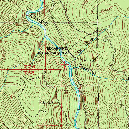 Topographic Map of Jazz Creek, OR