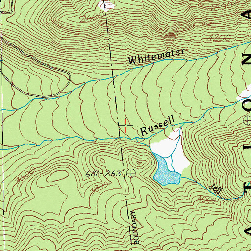 Topographic Map of Jeff Creek, OR
