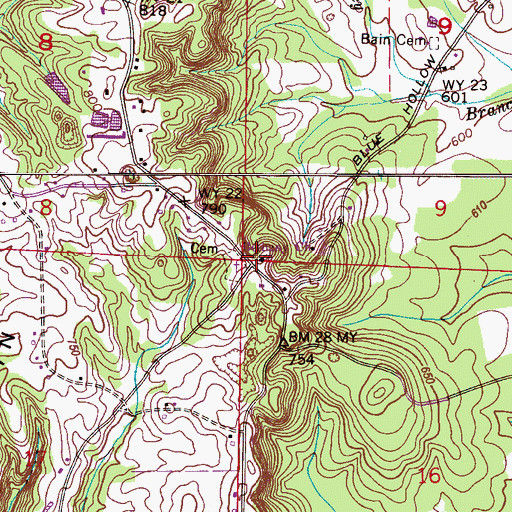 Topographic Map of Black Ground Church, AL
