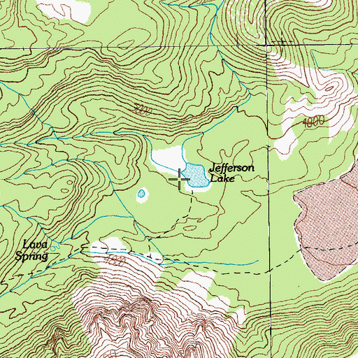 Topographic Map of Jefferson Lake, OR