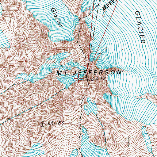 Topographic Map of Mount Jefferson, OR