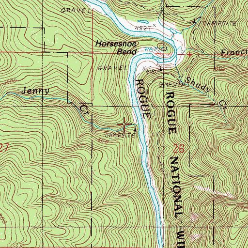 Topographic Map of Jenny Creek, OR