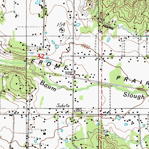 Topographic Map of Jerome Prairie, OR