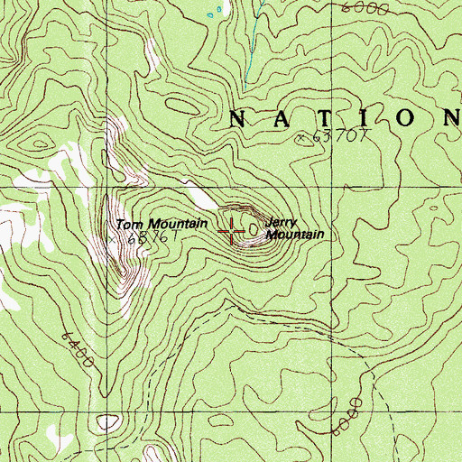 Topographic Map of Jerry Mountain, OR