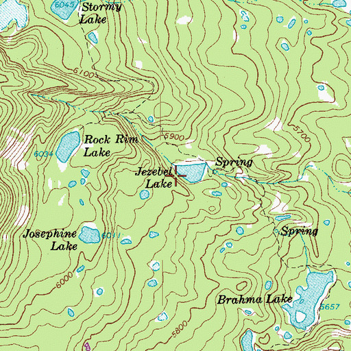 Topographic Map of Jezebel Lake, OR