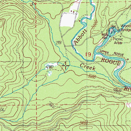 Topographic Map of Jim Creek, OR