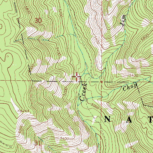 Topographic Map of Jim Creek, OR