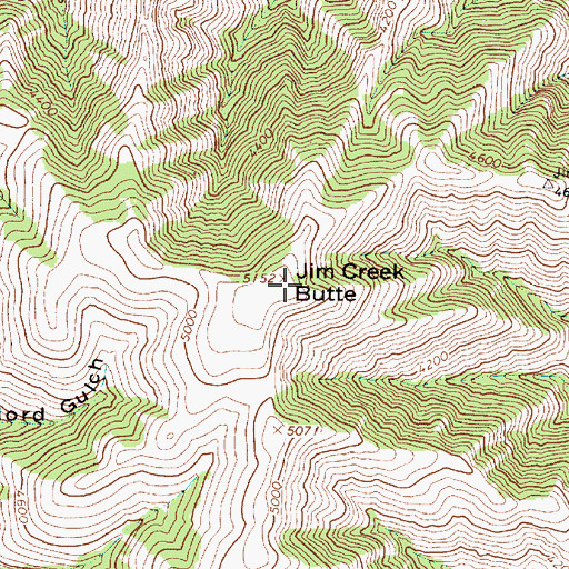 Topographic Map of Jim Creek Butte, OR