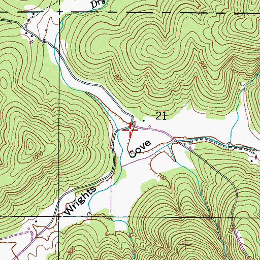 Topographic Map of Black Hollow, AL