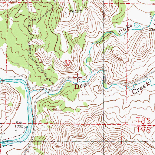 Topographic Map of Jinks Creek, OR