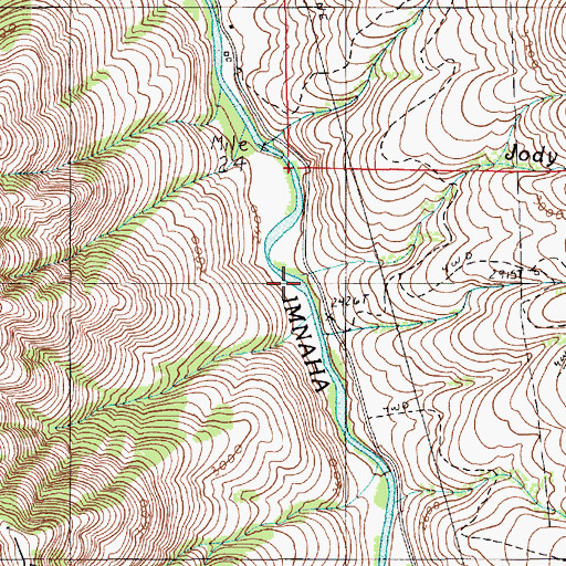 Topographic Map of Jody Creek, OR