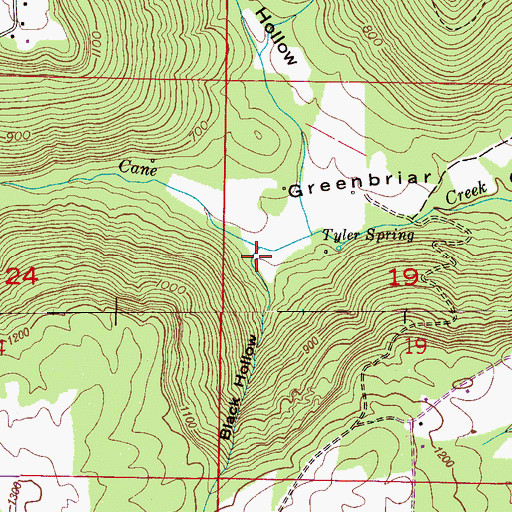 Topographic Map of Black Hollow, AL