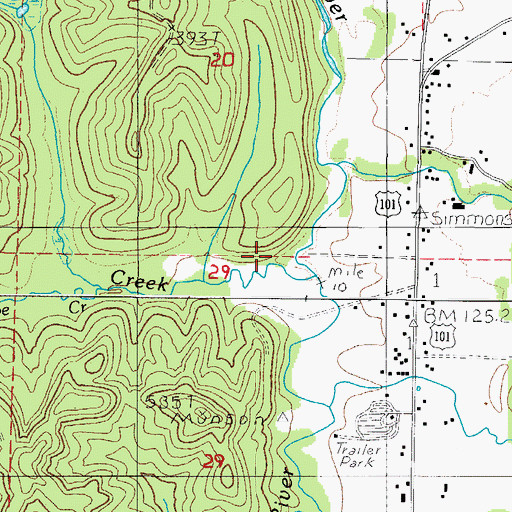 Topographic Map of Joe Creek, OR