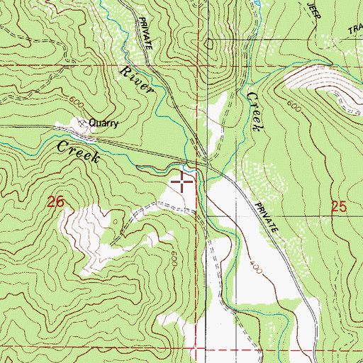 Topographic Map of Joe Creek, OR