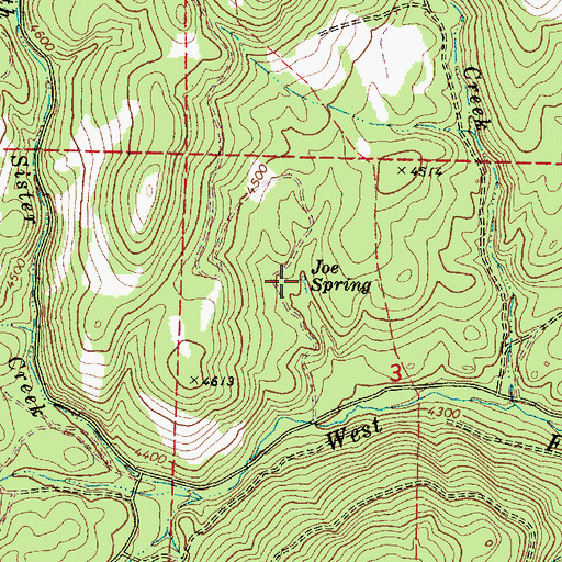 Topographic Map of Joe Spring, OR