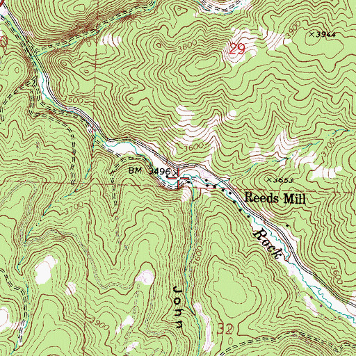 Topographic Map of John Z Canyon, OR