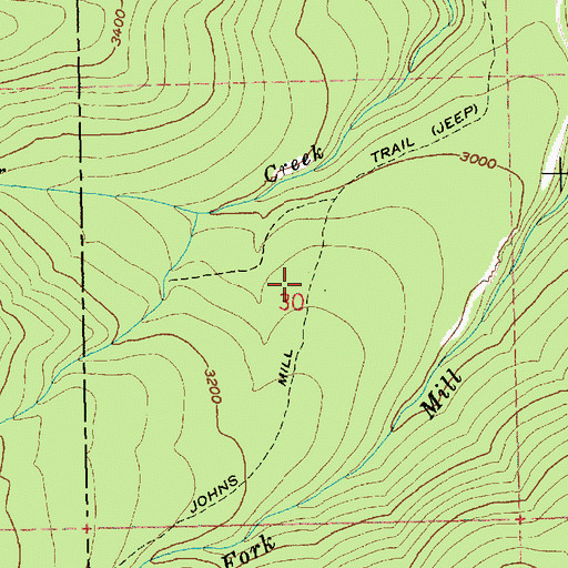 Topographic Map of Johns Mill Trail, OR