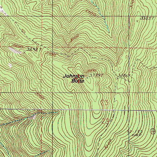 Topographic Map of Johnson Butte, OR
