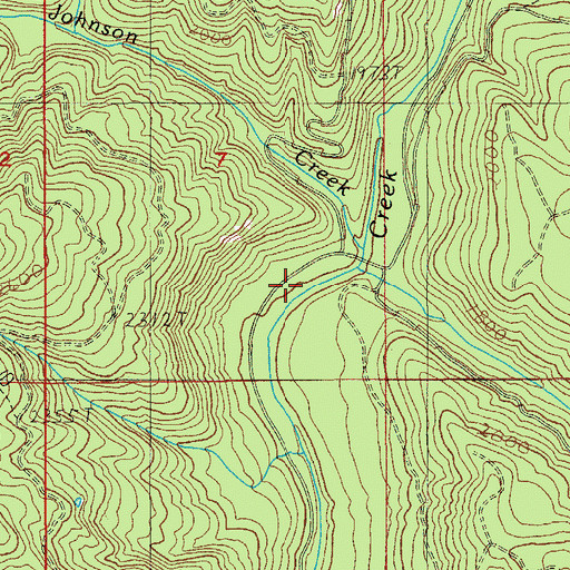 Topographic Map of Johnson Camp, OR