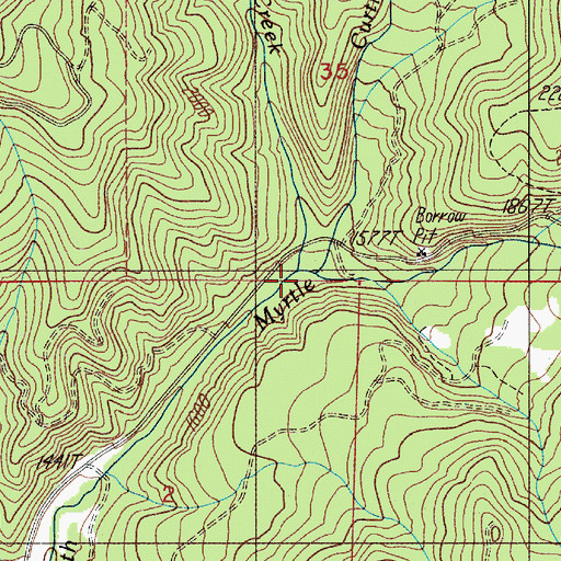 Topographic Map of Johnson Creek, OR