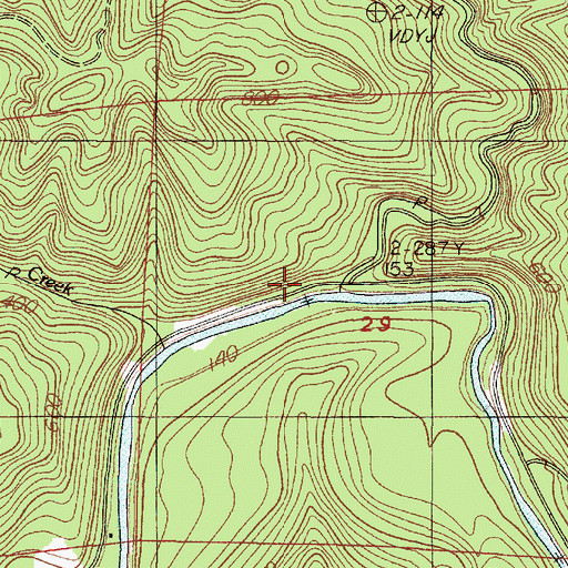 Topographic Map of Johnson Creek, OR