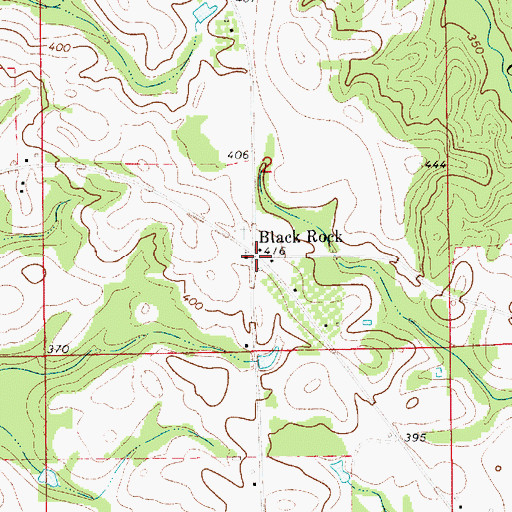 Topographic Map of Black Rock, AL