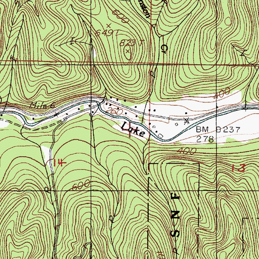 Topographic Map of Johnston Creek, OR