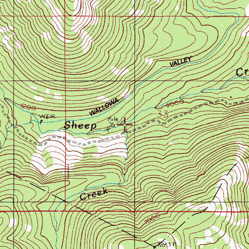 Topographic Map of Johnson Creek, OR
