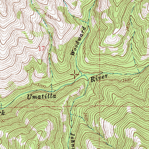 Topographic Map of Johnson Creek, OR