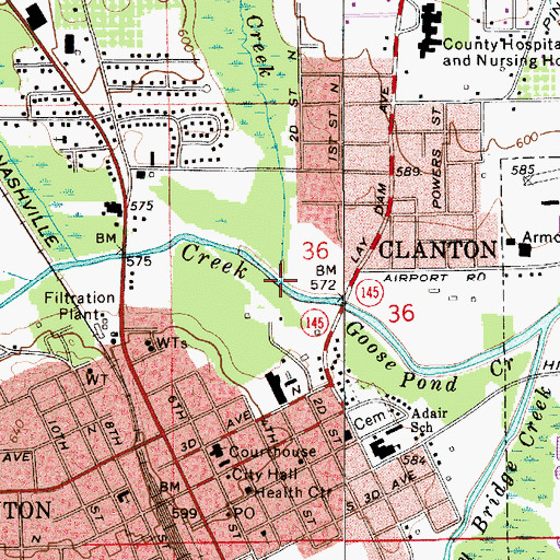 Topographic Map of Black Snake Creek, AL