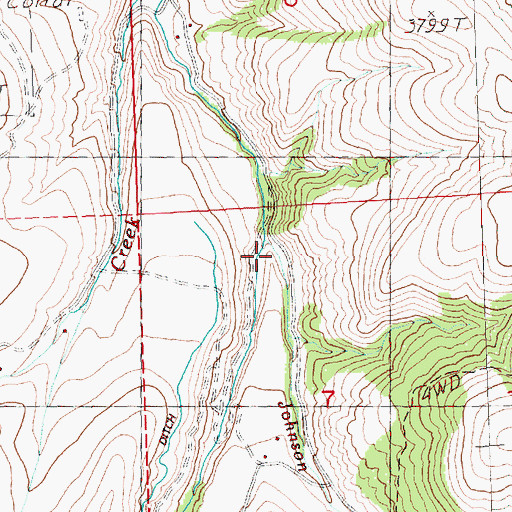 Topographic Map of Johnson Creek, OR