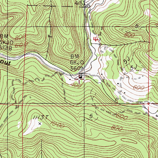 Topographic Map of Johnson Creek, OR