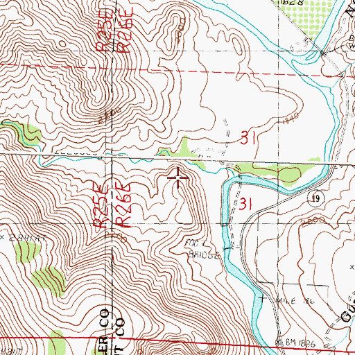 Topographic Map of Johnson Creek, OR