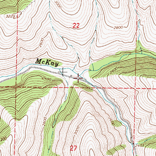 Topographic Map of Johnson Creek, OR