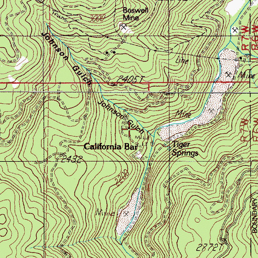 Topographic Map of Johnson Gulch, OR
