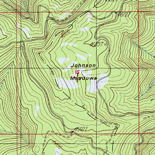 Topographic Map of Johnson Meadows, OR