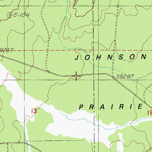 Topographic Map of Johnson Prairie, OR