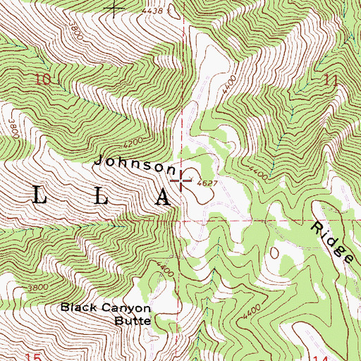 Topographic Map of Johnson Ridge, OR