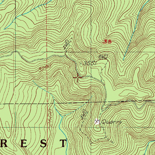 Topographic Map of Johnson Trail, OR