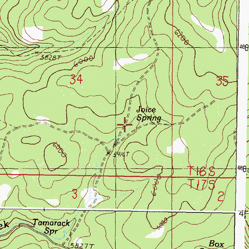 Topographic Map of Joice Spring, OR