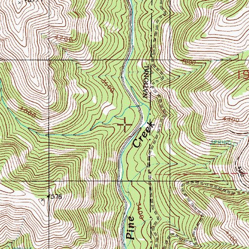 Topographic Map of Jolly Creek, OR