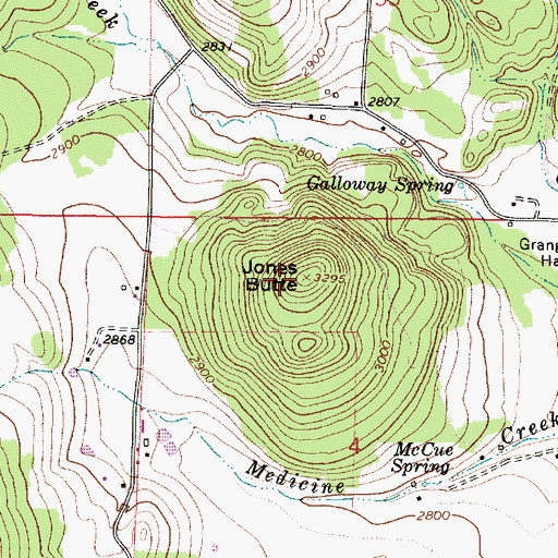 Topographic Map of Jones Butte, OR