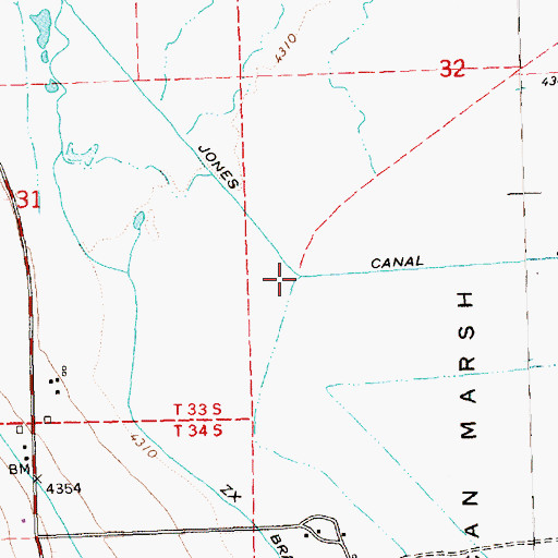 Topographic Map of Jones Canal, OR