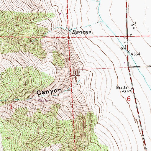 Topographic Map of Jones Canyon, OR