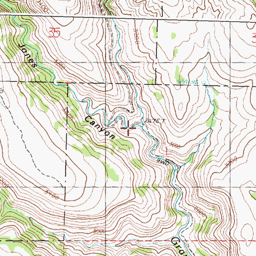 Topographic Map of Jones Canyon, OR