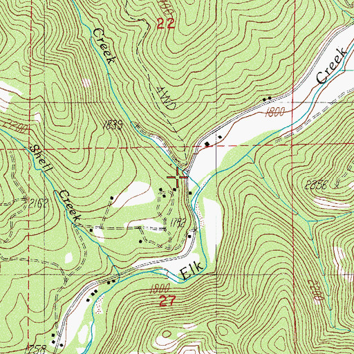 Topographic Map of Jones Creek, OR