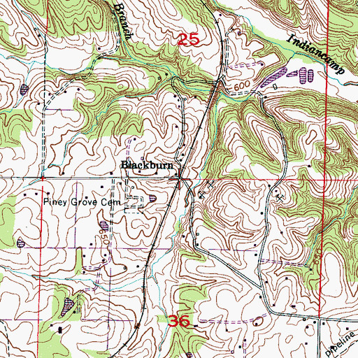 Topographic Map of Blackburn, AL